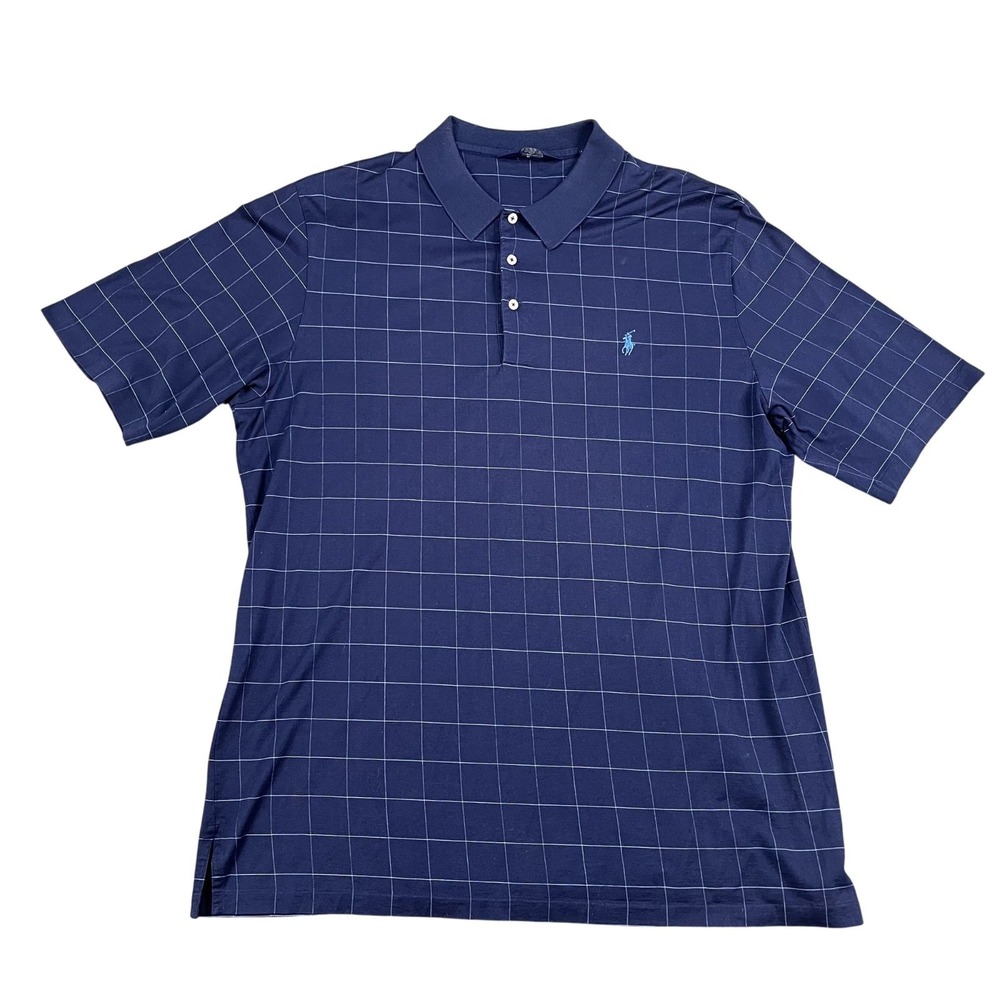 Polo‎ Golf Ralph Lauren Polo Shirt Mens XL Windowpane 100% Cotton Golfing